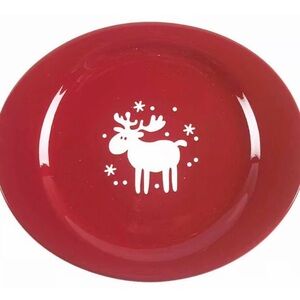 NWOT Waechtersbach Red Christmas Emma Reindeer Small Oval Platter Plate 11"
